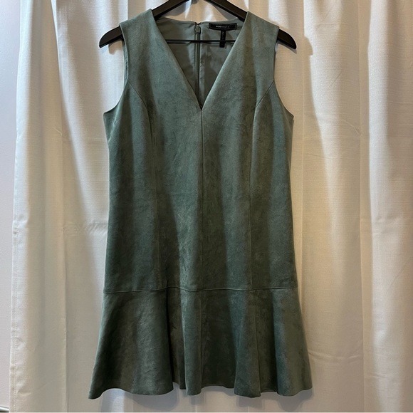 BCBGMaxAzria Suede Adelene Y2k Shift Mini Dress - Size Small - Picture 1 of 10